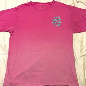 Anti social social club pink tshirt size adult large